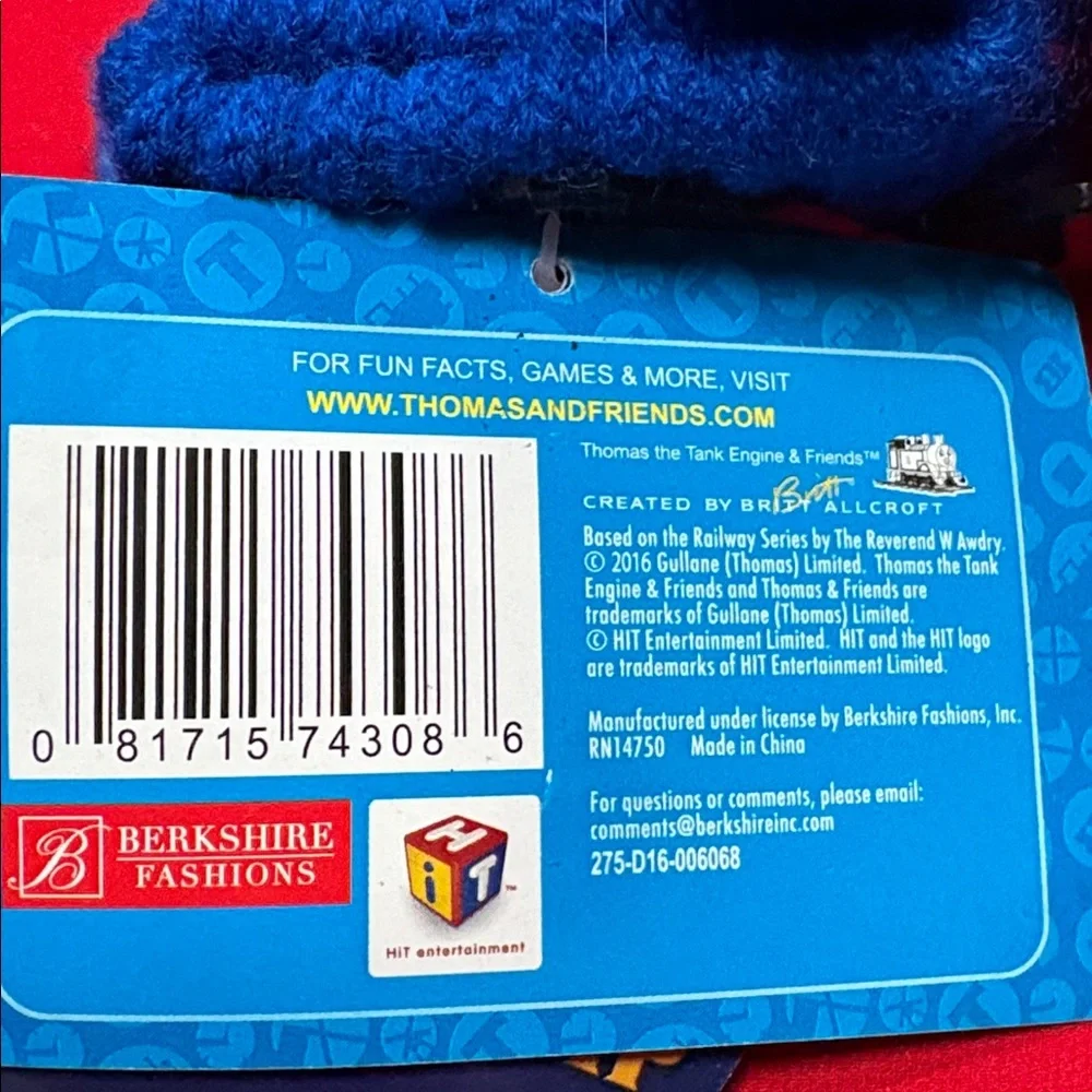 Thomas Train acrylic mittens. NWT!